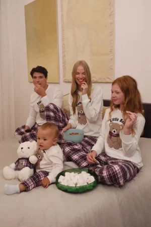 Oso - pijama navideño con pantalón de franela 