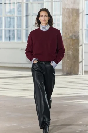 PANTALÓN RECTO EFECTO PIEL ZW COLLECTION