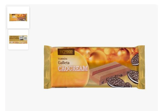 Turrón de chocolate con galleta Caocream Hacendado
