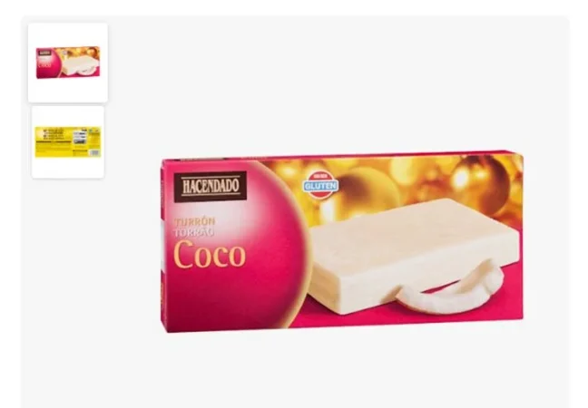 Turrón de coco Hacendado