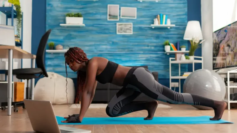 Step up con mancuernas al cajón y el montain climber 