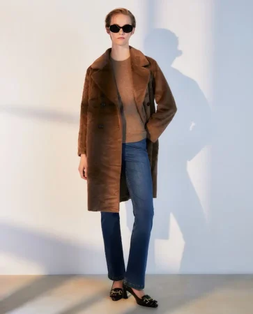 Abrigo de mujer doble botonadura y pelo Woman El Corte Inglés