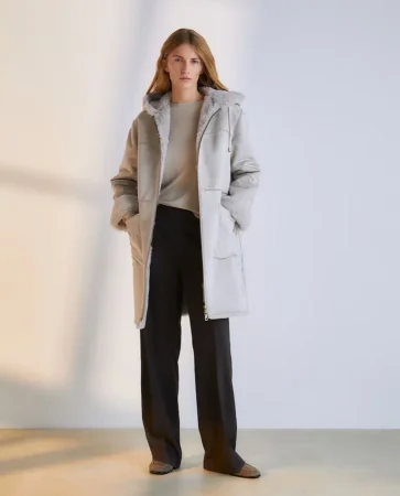 Abrigo de mujer largo doble faz