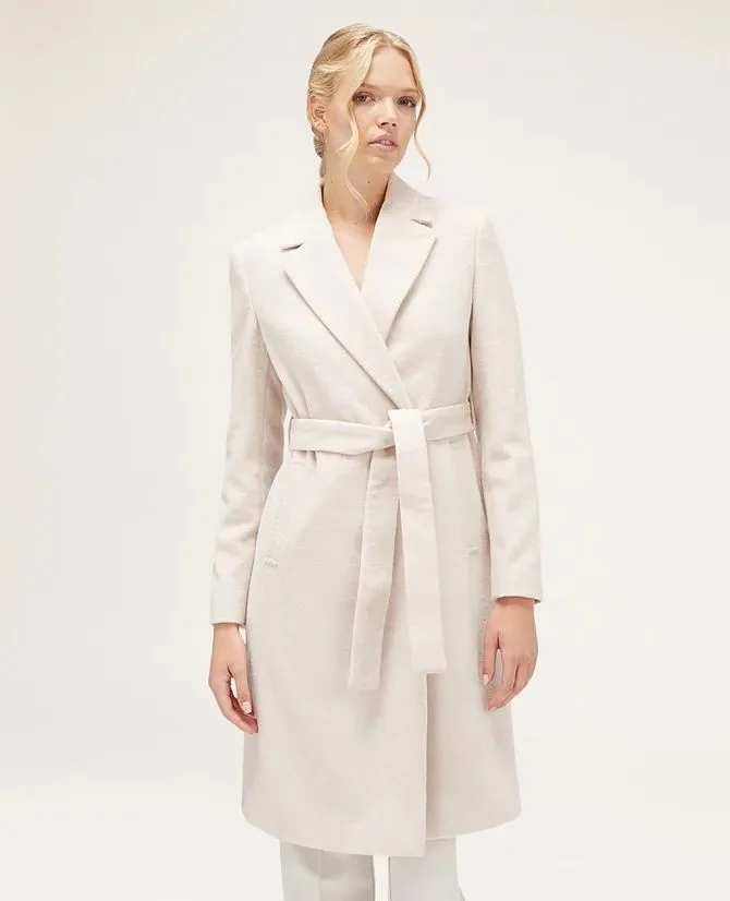 Abrigo paño cinturon el corte ingles