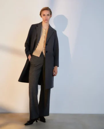 Abrigo sastre de paño de mujer