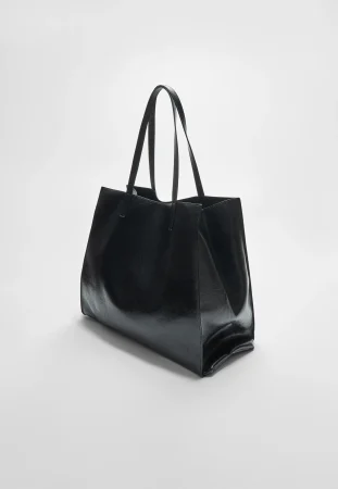 Bolso shopper efecto piel reversible