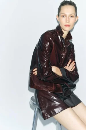 CHAQUETA DE PIEL 100% ZW COLLECTION DE ZARA