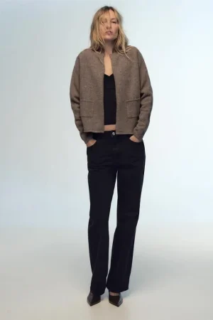 CHAQUETA ABIERTA 100% LANA