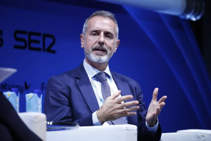 Marc Murtra en una presentación con Indra