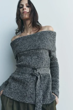 JERSEY PUNTO OFF SHOULDER CINTURÓN