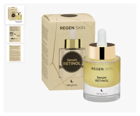 Sérum facial Retinol Regen Skin Deliplus evitar piel sensible