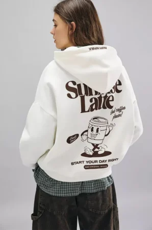 Sudadera gráfico café