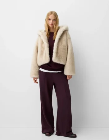 Sudadera oversize bolsillos laterales y Pantalón felpa wide leg