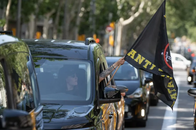 Protesta de los taxis en Barcelona en 2024.
Fuente: Agencias