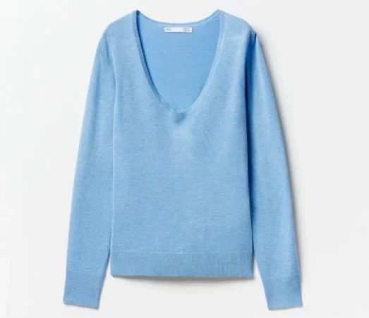 Jersey de punto con cuello pico