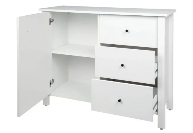 Almacenamiento optimizado: dile adiós al desorden con tres cajones y un armario con estante ajustable