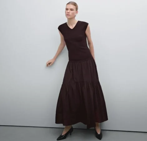 2. Vestido vuelo combinado a lo Massimo Dutti