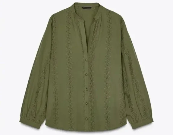 2.- La blusa con bordados perforados