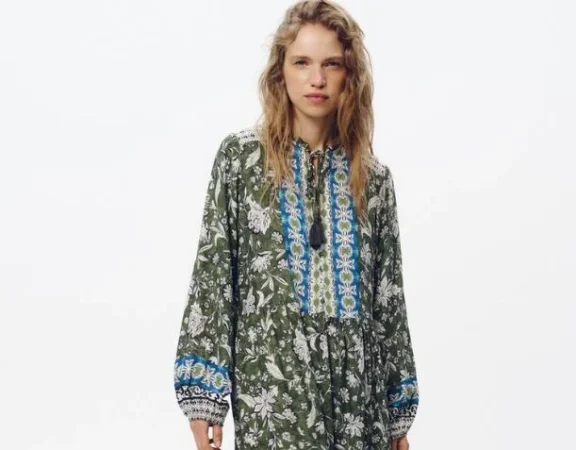 Zara está ya preparada para la primavera con su colección de vestidos clásicos 70 Merca2.es Vestido largo boho estampado - 39,95 €