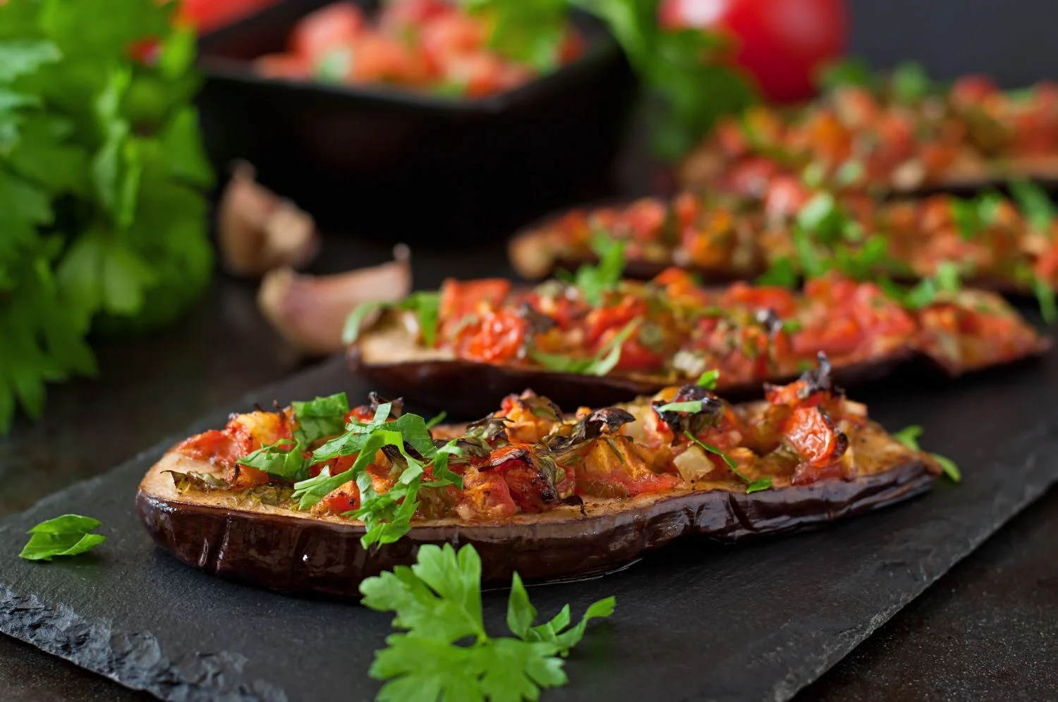 Receta de berenjenas al horno rellenas de carne