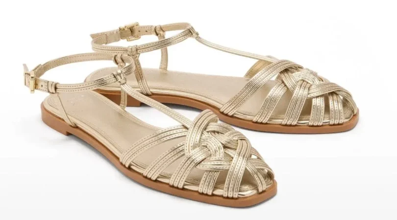 Sandalias cangrejeras metalizadas de Parfois