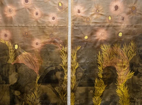 Detail of a work by Tuli Mekondjo, presented by Hales Gallery in the Galleries sector at Art Basel Miami Beach 2024