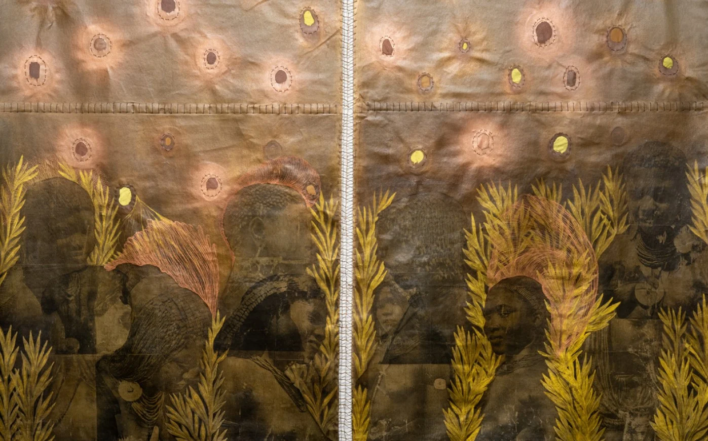 Detail of a work by Tuli Mekondjo, presented by Hales Gallery in the Galleries sector at Art Basel Miami Beach 2024