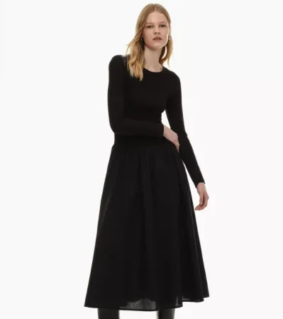 3. Vestido midi rústico azul marino