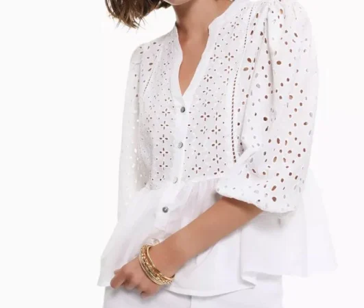 Camisa abullonada y bordada: un diseño único y sofisticado