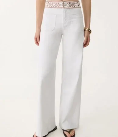 Stradivarius y sus novedades para esta primavera: del lino a los vaqueros efecto tipazo 68 Merca2.es Pantalón blanco con bordados