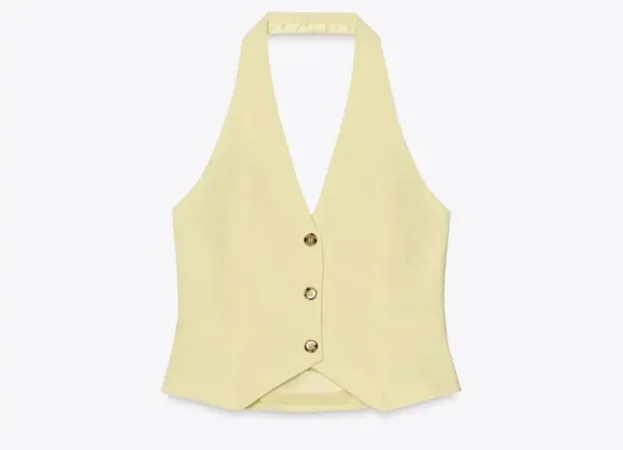 4. Chaleco amarillo con cuello halter - € 25.95