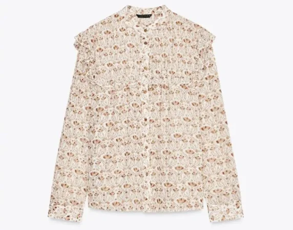 9. Blusa estampada con volantes - 25,95 euros