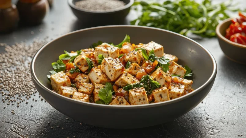 chia flax seed infused tofu stirfry Merca2.es