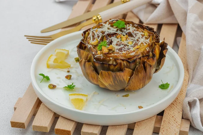 Flores de alcachofa a la plancha con jamón: Un plato exquisito y refinado 42 Merca2.es delicious baked artichoke with parmesan cheese pistachio ol Merca2.es