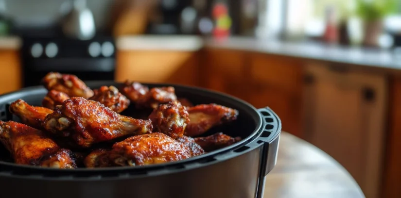 kitchen table is set up with fried chicken deepfryer cooking machine Merca2.es