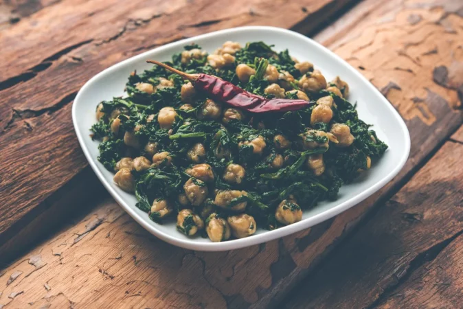 spinach chickpea dry curry palak chana sukhi masala sabzi Merca2.es
