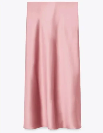 4. Falda satinada con cintura elástica