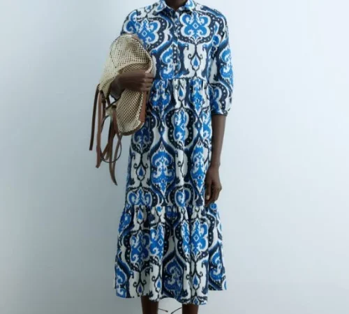 2. Vestido camisero estampado – 25,99 € (ahora 18,15 €)