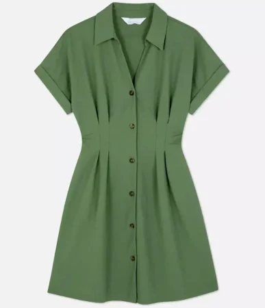 4. Vestido corto camisero – 16€