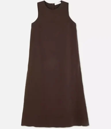 Vestido midi sin mangas marrón
