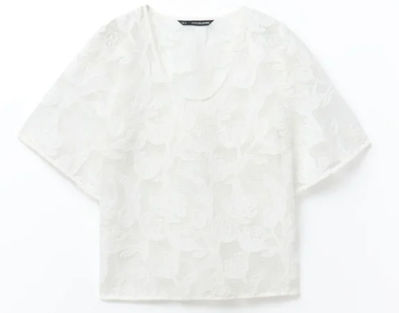 Blusa con tejido de red