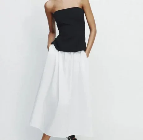 Zara tiene la solución para cualquier evento al que seas invitada, tanto de día como de noche 78 Merca2.es 6. Vestido combinado (35,95€) – REF: 4661/309/084