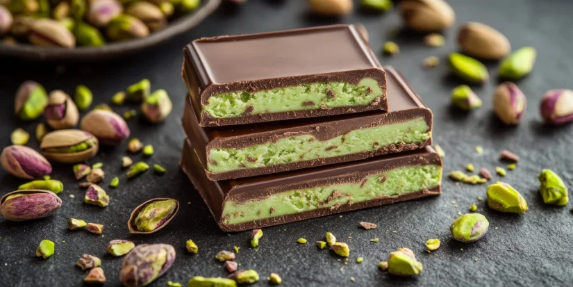 barras de chocolate de pistacho gourmet expertamente elaboradas con nueces frescas de primera calidad en su interior 1 Merca2.es