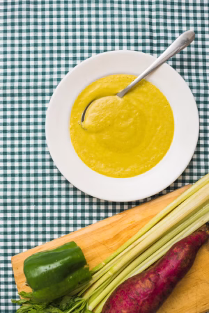 vista elevada pure calabaza verduras mesa 23 2147871038 Merca2.es