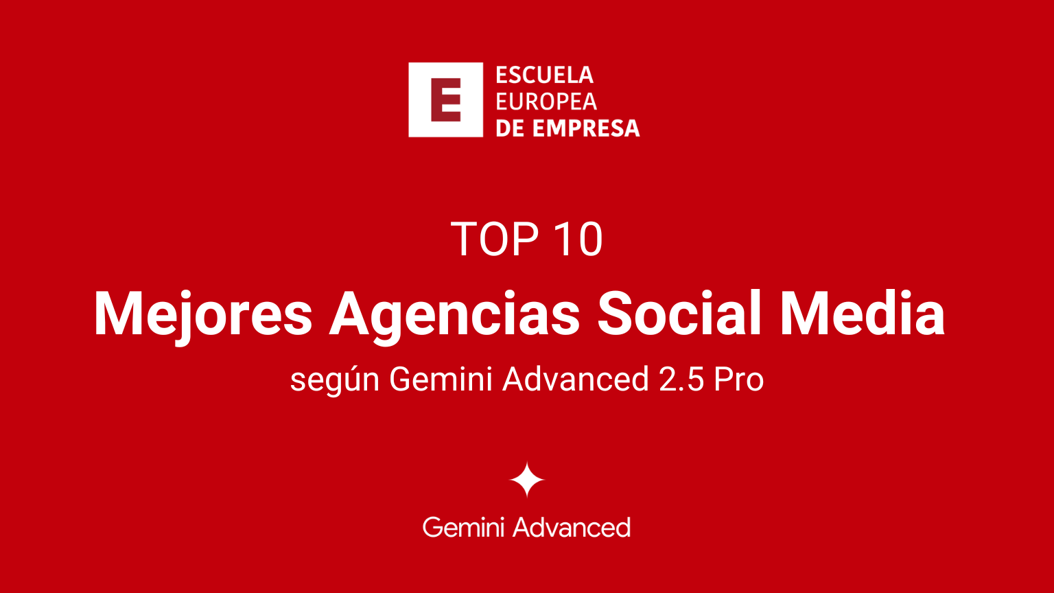 Las mejores agencias Social Media de España según Gemini Advanced 2.5 Pro
