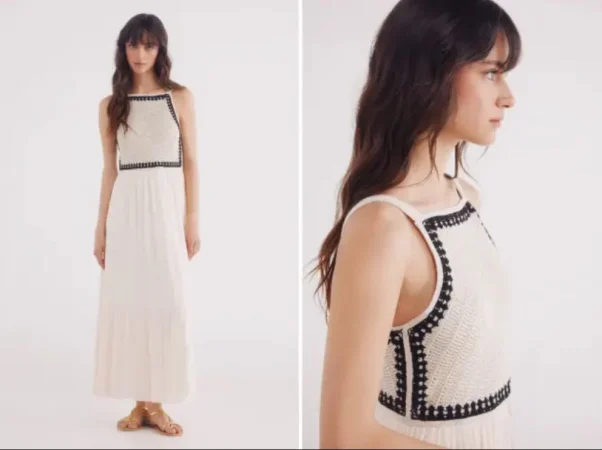 Vestido de crochet midi