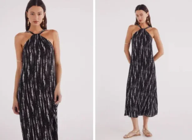 Vestido halter de Lurex