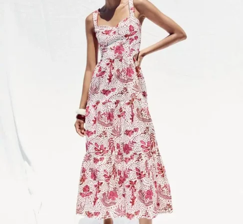 Vestido midi estampado cut out: sensualidad y frescura