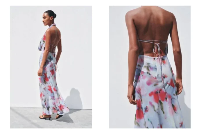 1. Vestido floral estilo halter, la mayor propuesta de la colección de Zara
