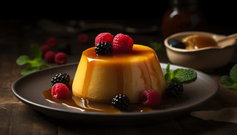 cheesecake gourmet de frutos del bosque con salsa de frambuesas y arandanos ai generativa Merca2.es
